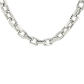 Gold Link Necklace Chain w/ Diamond Lock - White Carat - USA & Canada